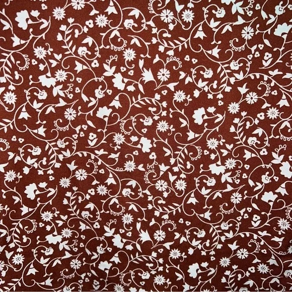 Olivia Rae Burnt Orange Floral Long Sleeve Crop Top Shirt Size Medium - Picture 6 of 8